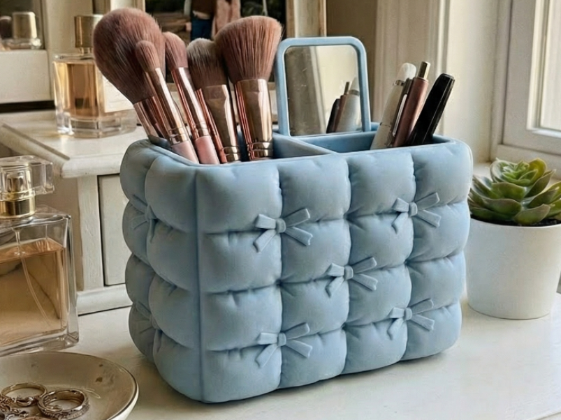 Organizador de Maquiagem Estilo Acolchoa...