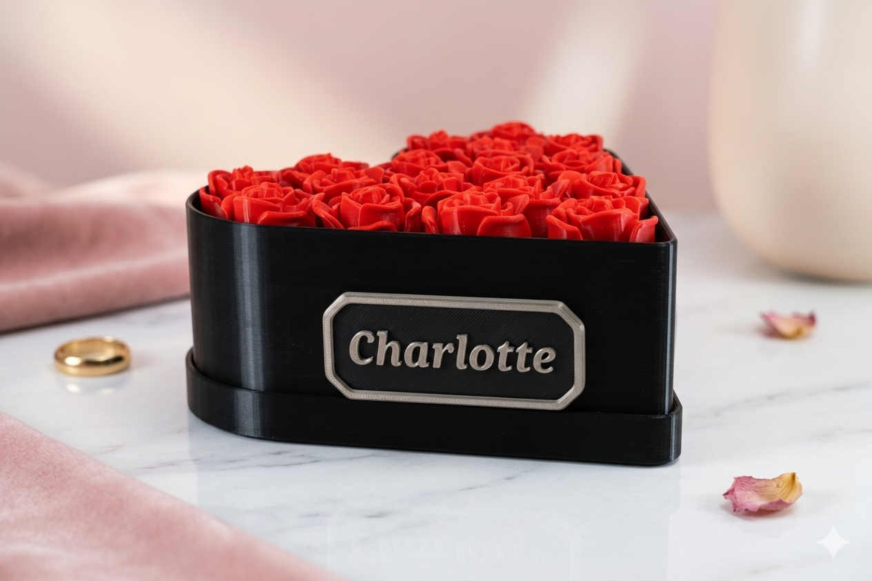 Coração de Rosas Eternas Decorativo com ...