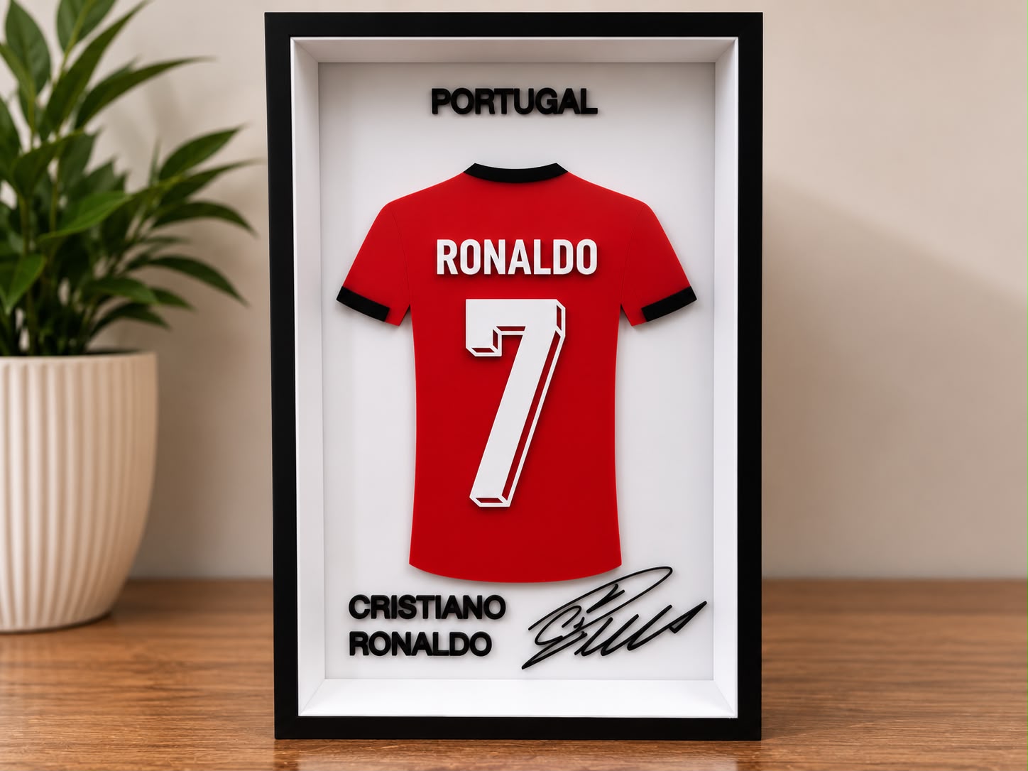 Moldura Camisa Portugal Cristiano Ronald...